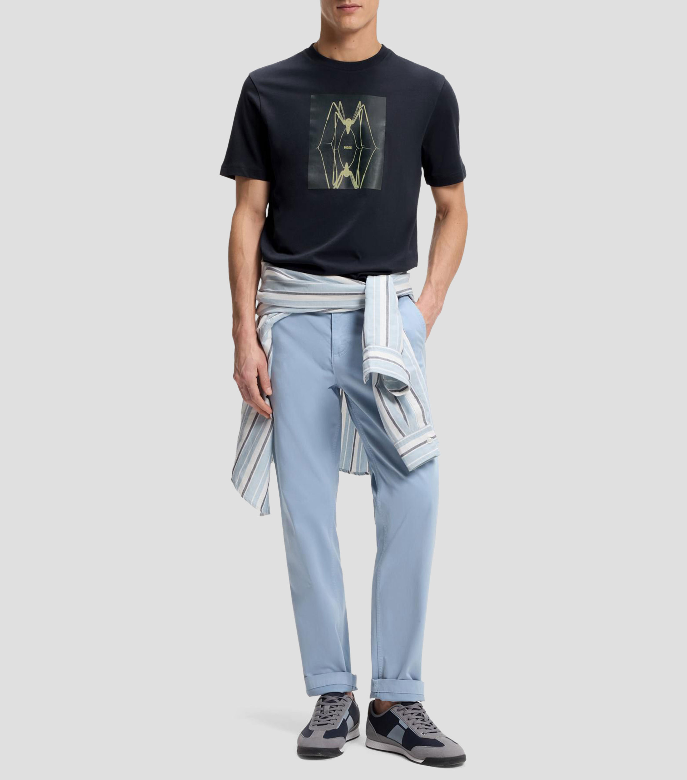 Playera de punto de algodón con ilustración estampada Hombre